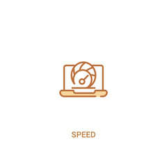 speed concept 2 colored icon. simple line element illustration. outline brown speed symbol. can be used for web and mobile ui/ux.