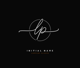 L P LP Beauty vector initial logo, handwriting logo of initial signature, wedding, fashion, jewerly, boutique, floral and botanical with creative template for any company or business.