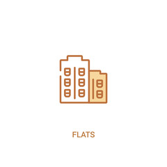 flats concept 2 colored icon. simple line element illustration. outline brown flats symbol. can be used for web and mobile ui/ux.