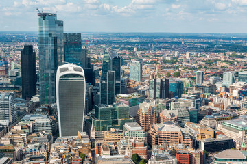 Fototapeta premium London Financial District Skyline and Thames River