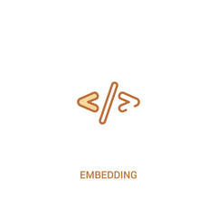 embedding concept 2 colored icon. simple line element illustration. outline brown embedding symbol. can be used for web and mobile ui/ux.