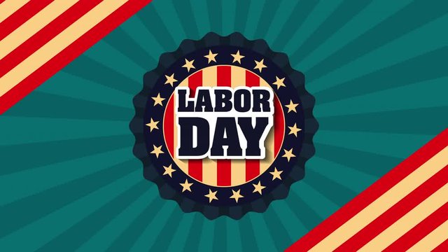 labor day seal lace with USA flag
