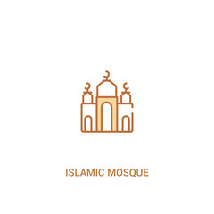 islamic mosque concept 2 colored icon. simple line element illustration. outline brown islamic mosque symbol. can be used for web and mobile ui/ux.