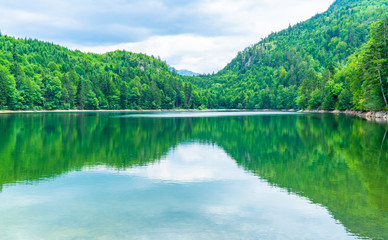 Obraz na płótnie Canvas Nussensee lake in Upper Austria located near Bad Ischl in the Salzkammergut.