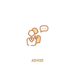 advise concept 2 colored icon. simple line element illustration. outline brown advise symbol. can be used for web and mobile ui/ux.