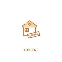 for rent concept 2 colored icon. simple line element illustration. outline brown for rent symbol. can be used for web and mobile ui/ux.