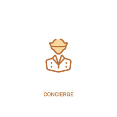 concierge concept 2 colored icon. simple line element illustration. outline brown concierge symbol. can be used for web and mobile ui/ux.