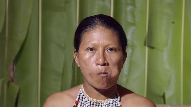 Woman Tongue In Cheeks Funny Facial Expression