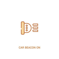 Obraz premium car beacon on concept 2 colored icon. simple line element illustration. outline brown car beacon on symbol. can be used for web and mobile ui/ux.