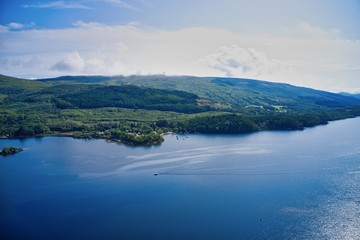 Naklejka premium Aerial images of Loch Lomond and the Trossachs