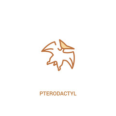 pterodactyl concept 2 colored icon. simple line element illustration. outline brown pterodactyl symbol. can be used for web and mobile ui/ux.