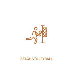 beach volleyball concept 2 colored icon. simple line element illustration. outline brown beach volleyball symbol. can be used for web and mobile ui/ux.