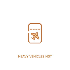 heavy vehicles not allowed concept 2 colored icon. simple line element illustration. outline brown heavy vehicles not allowed symbol. can be used for web and mobile ui/ux.