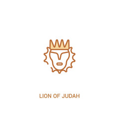 lion of judah concept 2 colored icon. simple line element illustration. outline brown lion of judah symbol. can be used for web and mobile ui/ux.