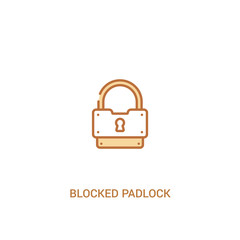 blocked padlock concept 2 colored icon. simple line element illustration. outline brown blocked padlock symbol. can be used for web and mobile ui/ux.