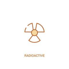 radioactive concept 2 colored icon. simple line element illustration. outline brown radioactive symbol. can be used for web and mobile ui/ux.