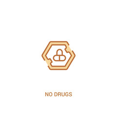 no drugs concept 2 colored icon. simple line element illustration. outline brown no drugs symbol. can be used for web and mobile ui/ux.