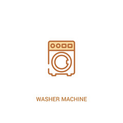 washer machine concept 2 colored icon. simple line element illustration. outline brown washer machine symbol. can be used for web and mobile ui/ux.