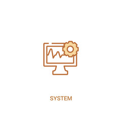 system concept 2 colored icon. simple line element illustration. outline brown system symbol. can be used for web and mobile ui/ux.