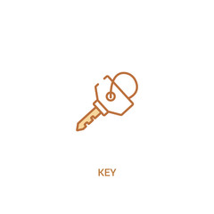 key concept 2 colored icon. simple line element illustration. outline brown key symbol. can be used for web and mobile ui/ux.