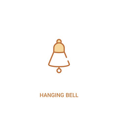 hanging bell concept 2 colored icon. simple line element illustration. outline brown hanging bell symbol. can be used for web and mobile ui/ux.