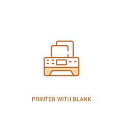 printer with blank paper sheet concept 2 colored icon. simple line element illustration. outline brown printer with blank paper sheet symbol. can be used for web and mobile ui/ux.