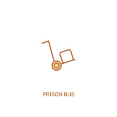 prison bus concept 2 colored icon. simple line element illustration. outline brown prison bus symbol. can be used for web and mobile ui/ux.
