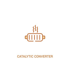 catalytic converter concept 2 colored icon. simple line element illustration. outline brown catalytic converter symbol. can be used for web and mobile ui/ux.