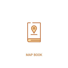 map book concept 2 colored icon. simple line element illustration. outline brown map book symbol. can be used for web and mobile ui/ux.