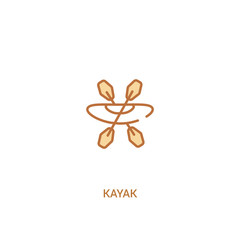 kayak concept 2 colored icon. simple line element illustration. outline brown kayak symbol. can be used for web and mobile ui/ux.