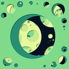 Abstract Generative Art color distributed circles holes background illustration