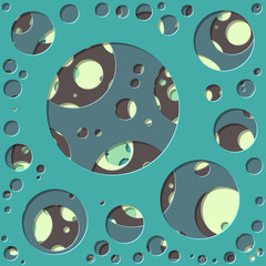 Abstract Generative Art color distributed circles holes background illustration