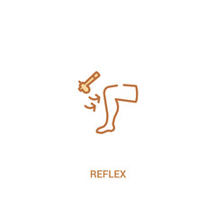 reflex concept 2 colored icon. simple line element illustration. outline brown reflex symbol. can be used for web and mobile ui/ux.