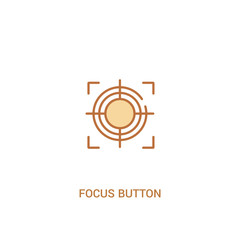 focus button concept 2 colored icon. simple line element illustration. outline brown focus button symbol. can be used for web and mobile ui/ux.