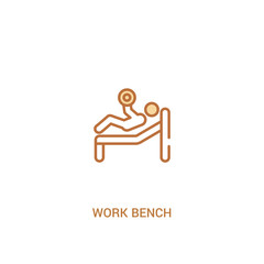 work bench concept 2 colored icon. simple line element illustration. outline brown work bench symbol. can be used for web and mobile ui/ux.