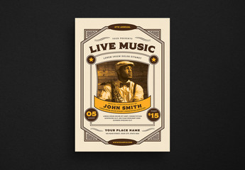 Vintage Live Music Event Flyer Layout