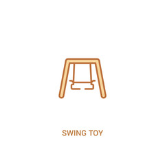 swing toy concept 2 colored icon. simple line element illustration. outline brown swing toy symbol. can be used for web and mobile ui/ux.