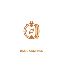 basic compass concept 2 colored icon. simple line element illustration. outline brown basic compass symbol. can be used for web and mobile ui/ux.