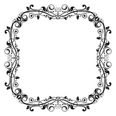 Floral filigree frame. Decorative design element