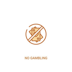 no gambling concept 2 colored icon. simple line element illustration. outline brown no gambling symbol. can be used for web and mobile ui/ux.