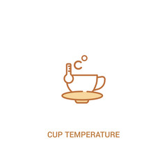 cup temperature concept 2 colored icon. simple line element illustration. outline brown cup temperature symbol. can be used for web and mobile ui/ux.