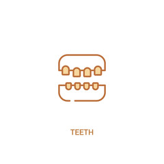 teeth concept 2 colored icon. simple line element illustration. outline brown teeth symbol. can be used for web and mobile ui/ux.