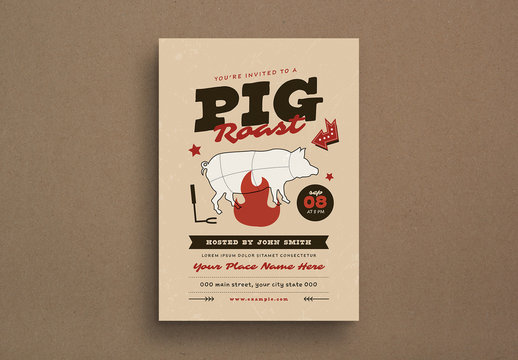 Pig Roast Event Flyer Layout