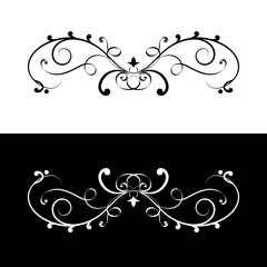 Ornamental dividers. Black and white decorative filigree design elements