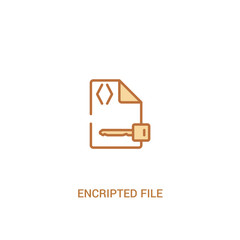 encripted file concept 2 colored icon. simple line element illustration. outline brown encripted file symbol. can be used for web and mobile ui/ux.