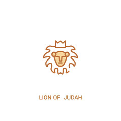 lion of  judah concept 2 colored icon. simple line element illustration. outline brown lion of  judah symbol. can be used for web and mobile ui/ux.