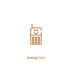 phone toy concept 2 colored icon. simple line element illustration. outline brown phone toy symbol. can be used for web and mobile ui/ux.