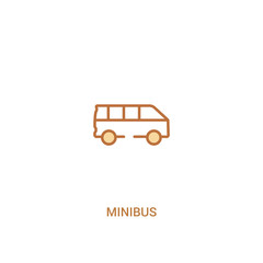 minibus concept 2 colored icon. simple line element illustration. outline brown minibus symbol. can be used for web and mobile ui/ux.