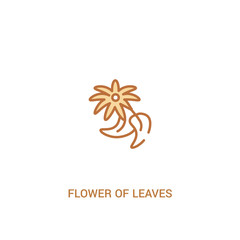 flower of leaves concept 2 colored icon. simple line element illustration. outline brown flower of leaves symbol. can be used for web and mobile ui/ux.