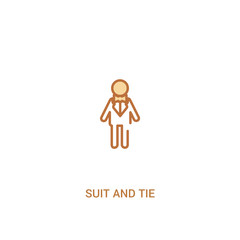 suit and tie concept 2 colored icon. simple line element illustration. outline brown suit and tie symbol. can be used for web and mobile ui/ux.